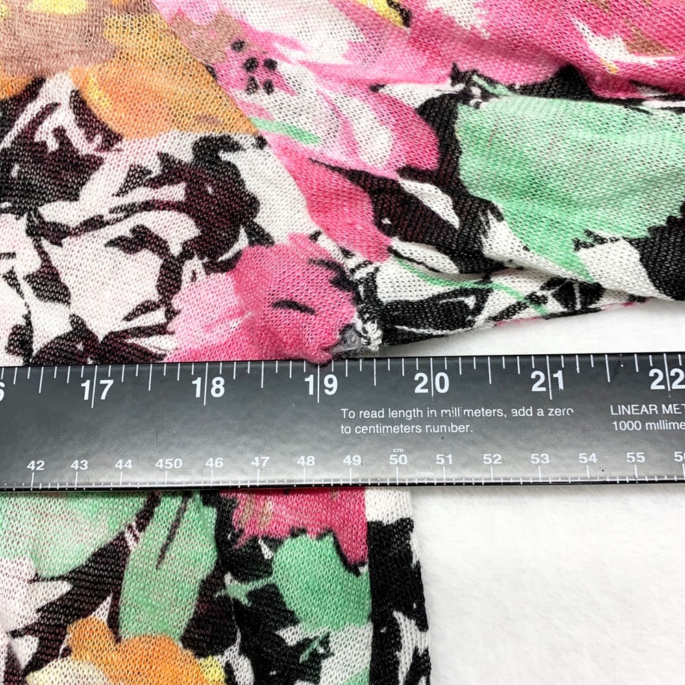Lauren Ralph Lauren Floral Linen Knit Top Womens Size XL Multi Color Long Sleeve - Picture 5 of 11
